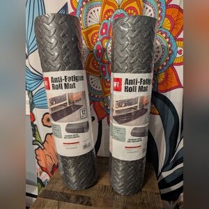 Gray Anti-Fatigue Floor Mat. 2 New Rolls. Never Open. 72"x24" Each Roll.